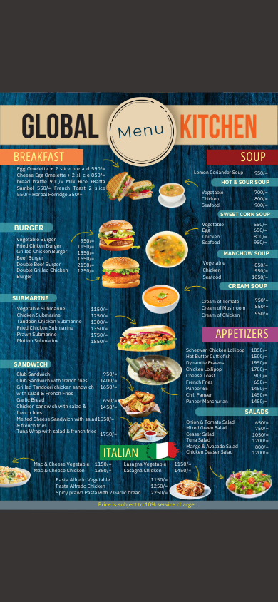 Global Kitchen menu