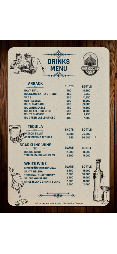 Oldfort Cafe menu