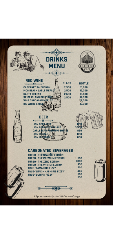 Oldfort Cafe menu