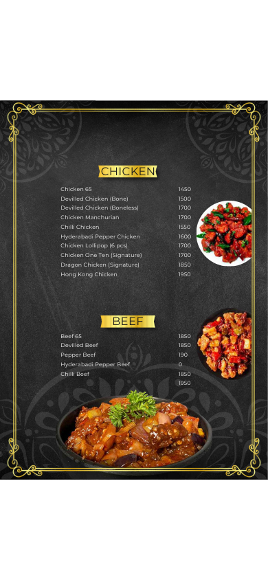 Chanas menu