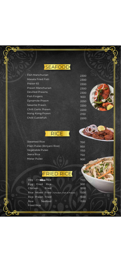 Chanas menu