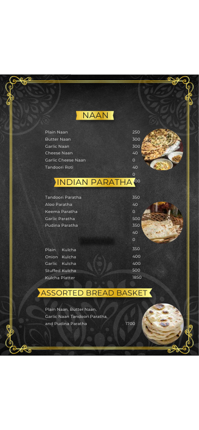 Chanas menu