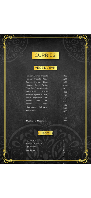 Chanas menu