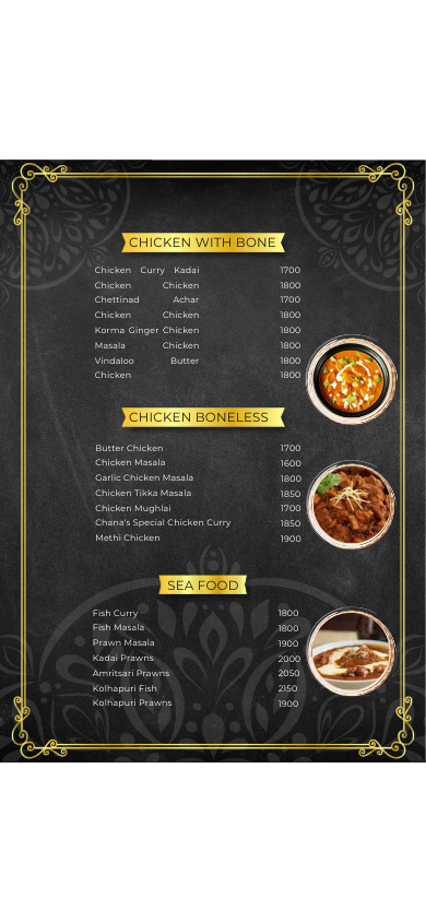 Chanas menu