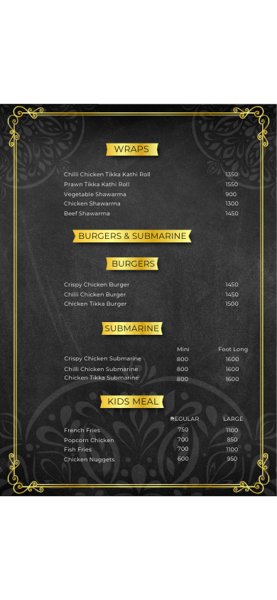 Chanas menu