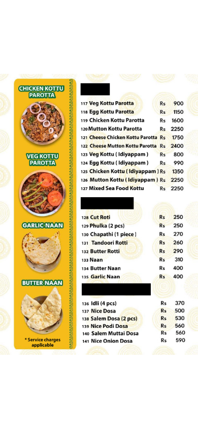 Junior Kuppanna menu