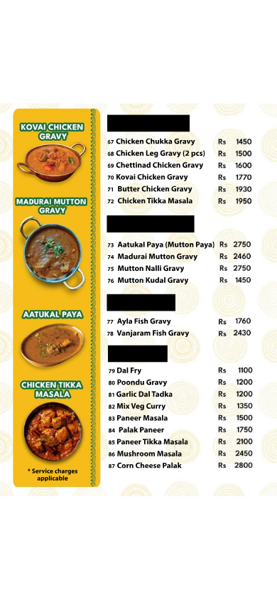 Junior Kuppanna menu