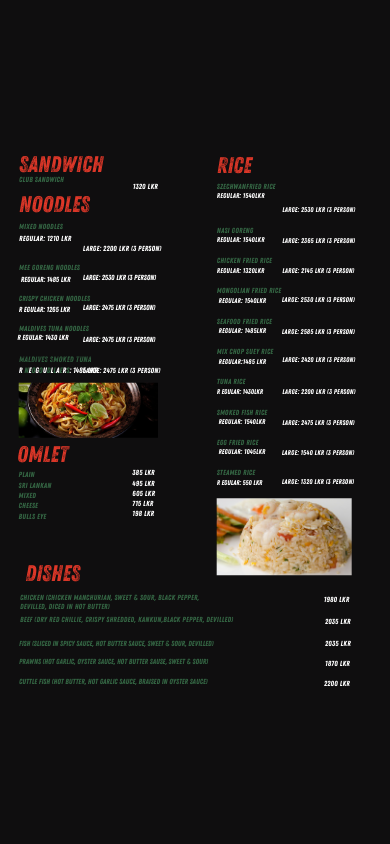 Garden Well Cafe menu