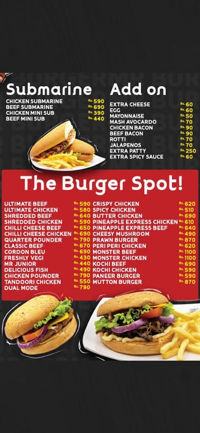 Mr Burger - Wattala menu