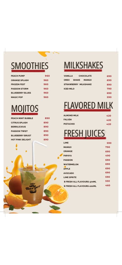 Mr Burger - Wattala menu