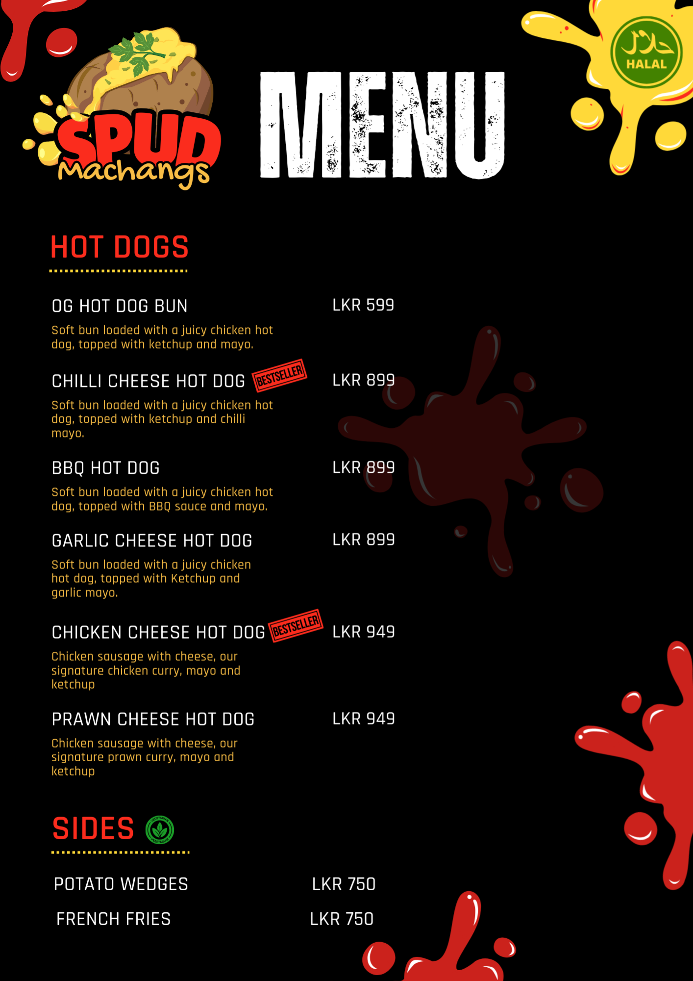 Spud Machangs menu