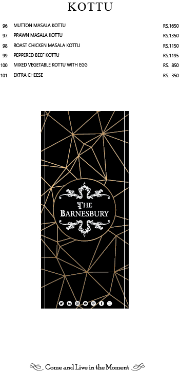 The Barnesbury menu