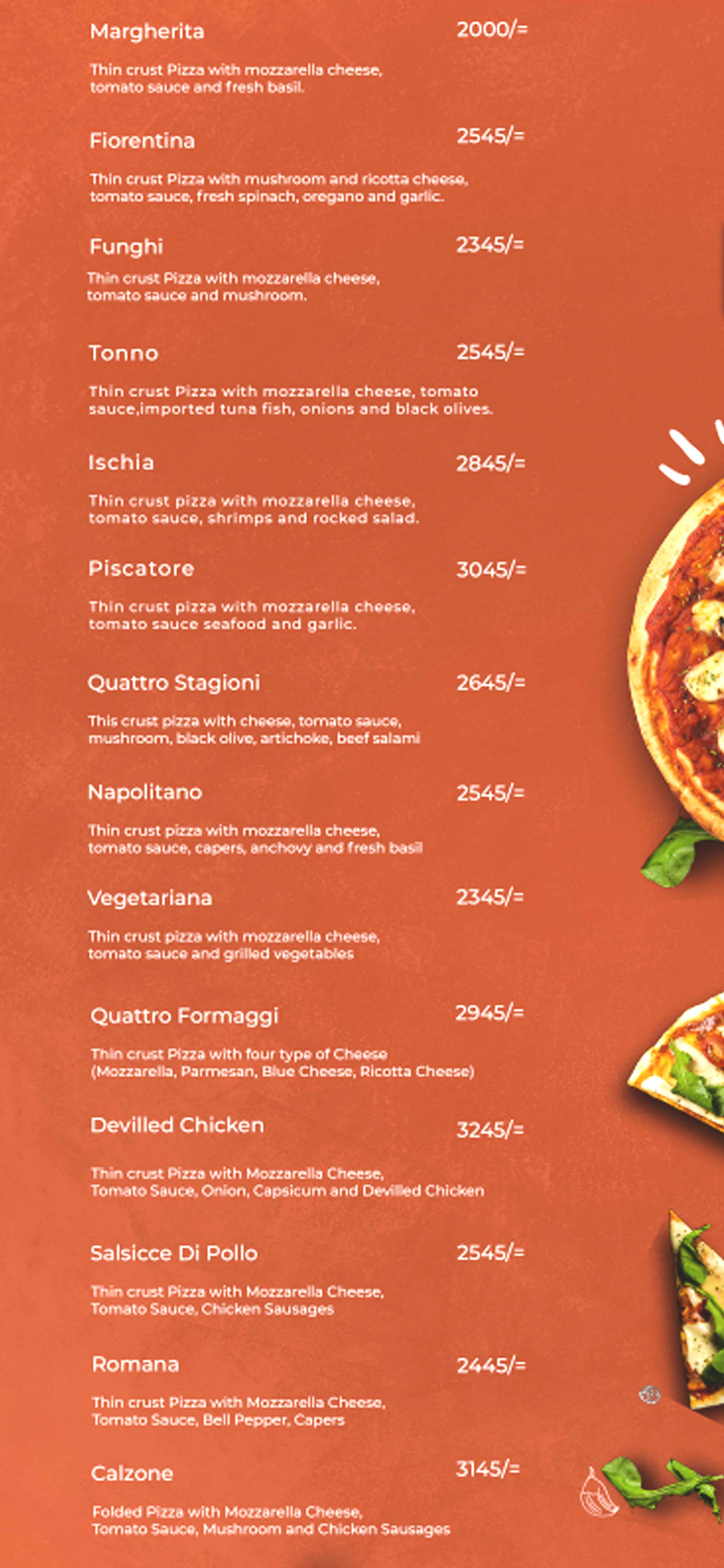 Nico's pizzeria menu