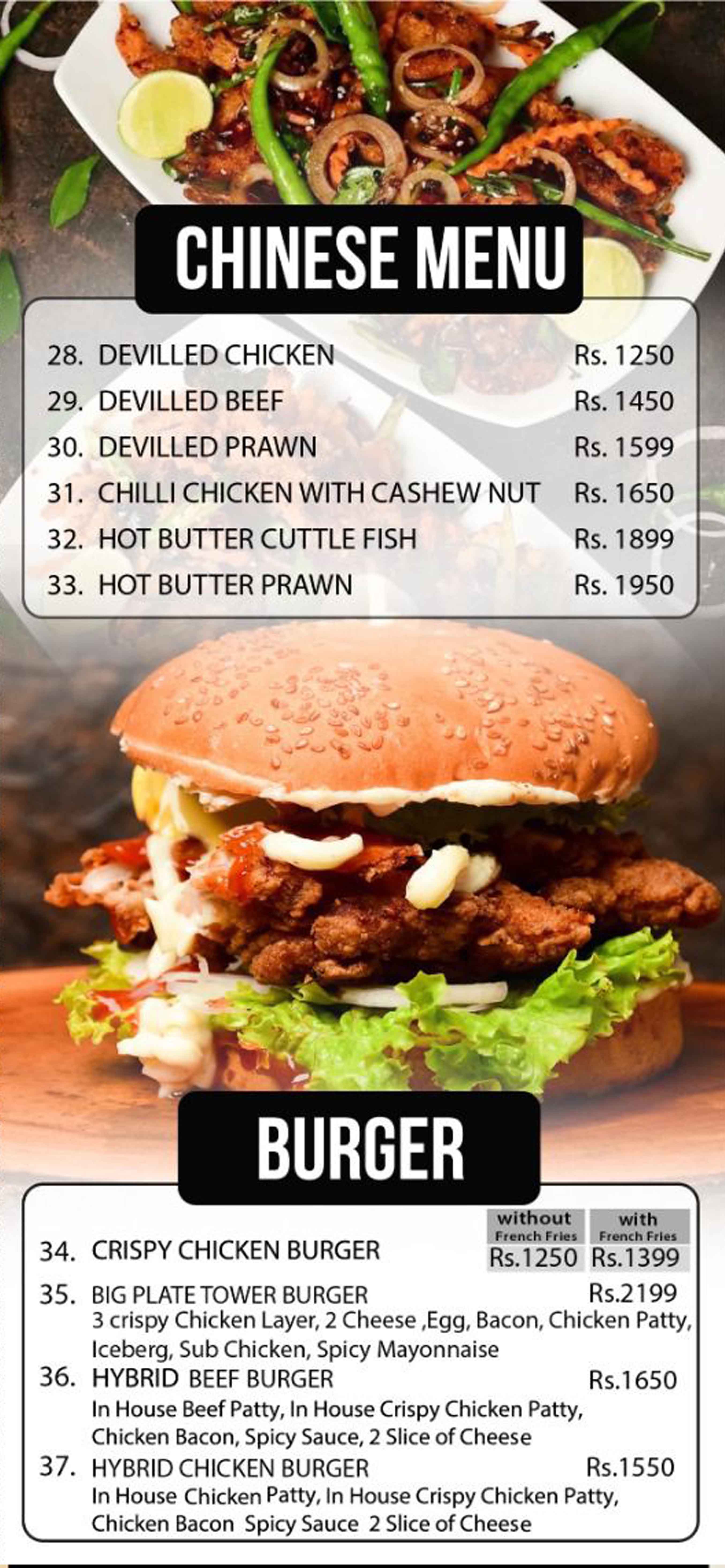 Big Plate-Dehiwala menu
