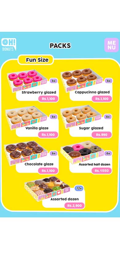 Oh donuts - Kotte menu
