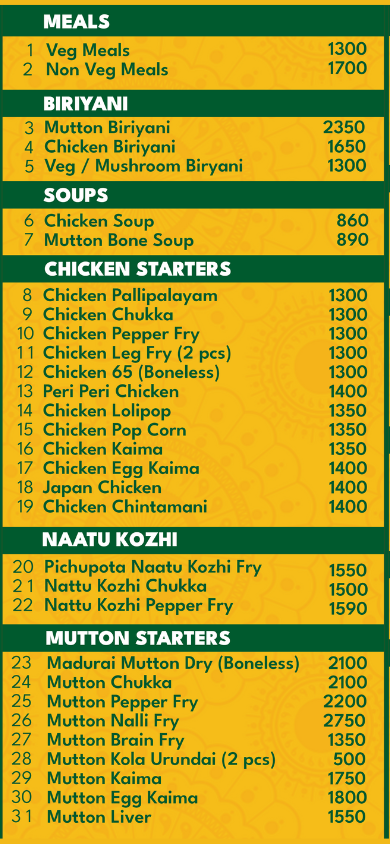 Junior Kuppanna menu