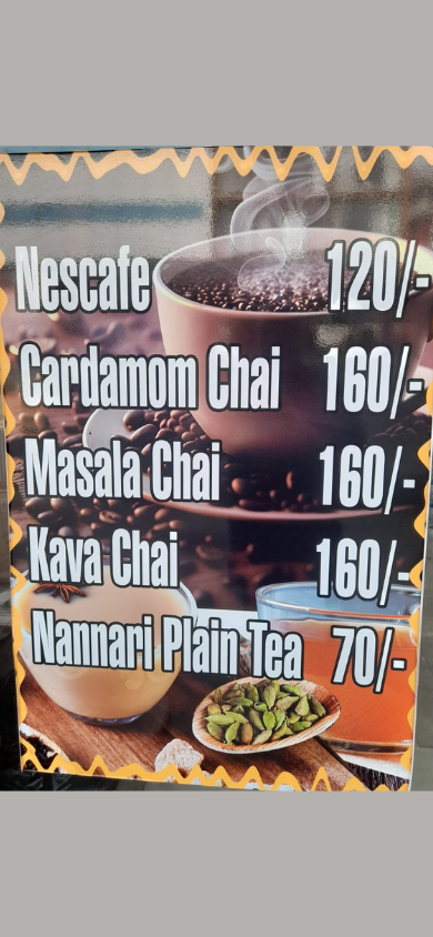 Biryani & Chai menu