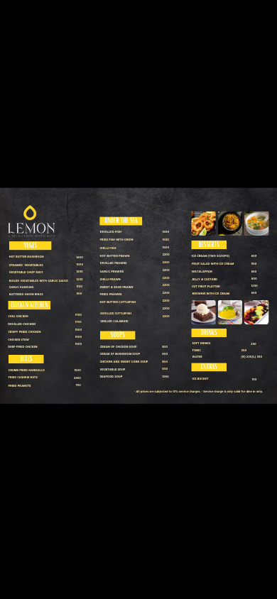 Lemon Multi-Cuisine Restaurant menu