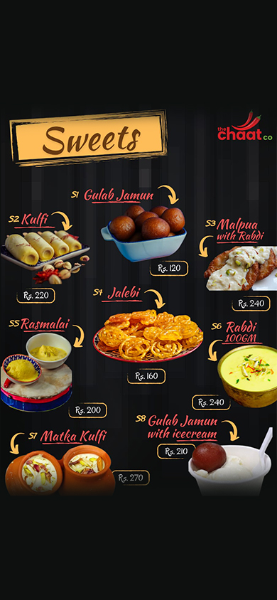 The Chaat Indian Street Eats menu
