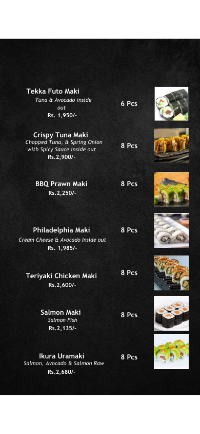 Nozomi japanese restaurant menu