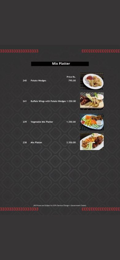 Chinese Lotus Lux menu