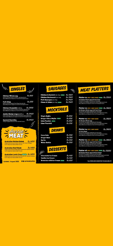 Meat Carlos - Nugegoda menu
