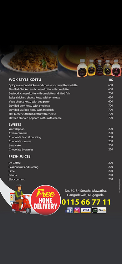 BOO Cafe & Restaurant menu