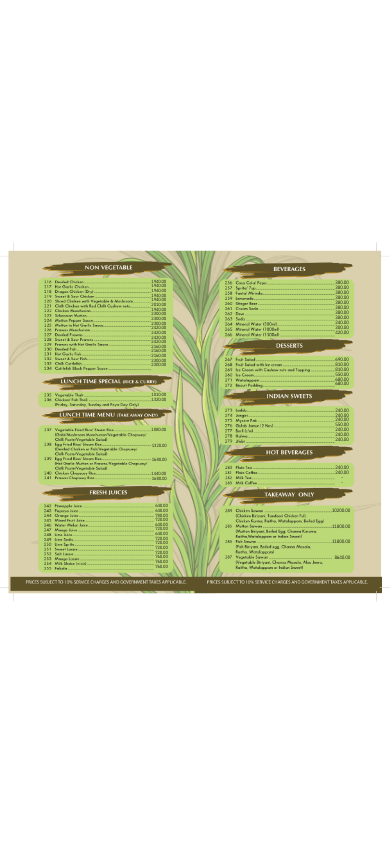 Lemongrass menu