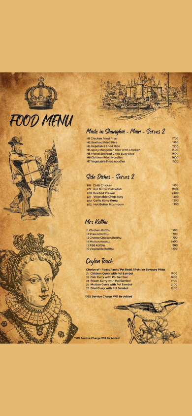 Cafe Kinross menu