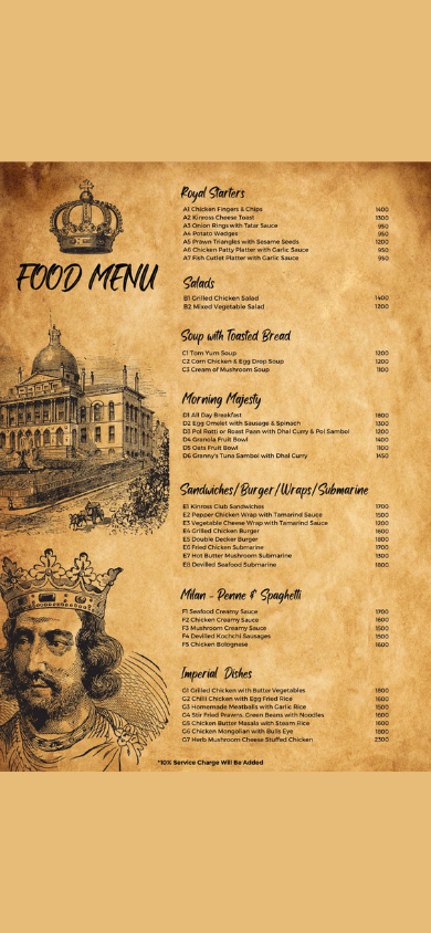 Cafe Kinross - Col 3 menu