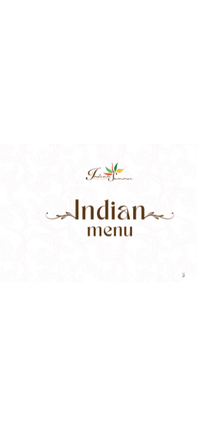 Indian Summer Restaurant menu