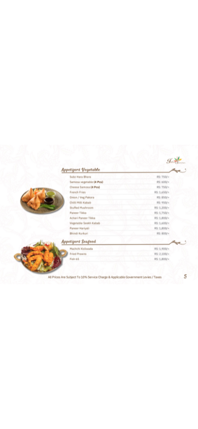 Indian Summer Restaurant menu