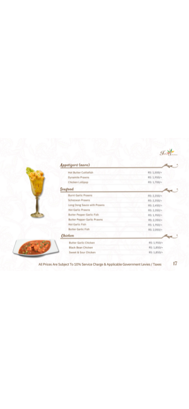 Indian Summer Restaurant menu